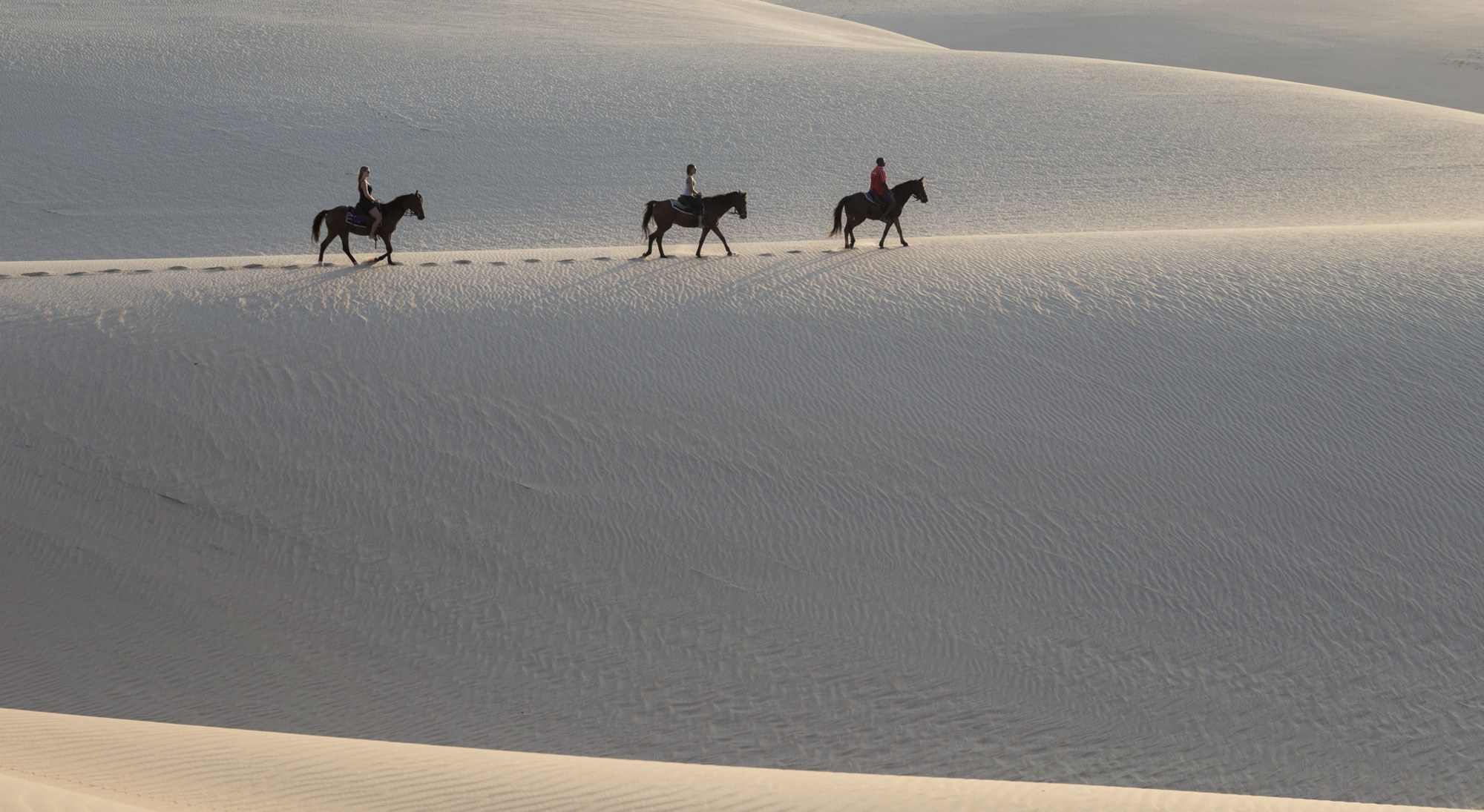 Horseback riding on the Bazaruto dunes, Mozambique