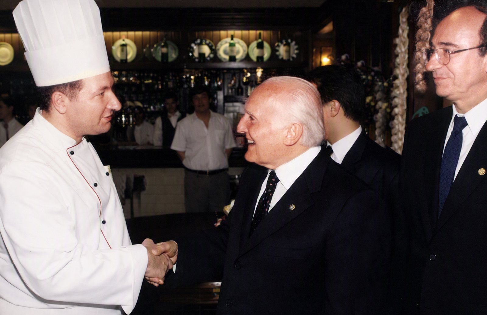 Gaetano Sgroi greeting the President of the Italian Republic during the State Visit, 1998