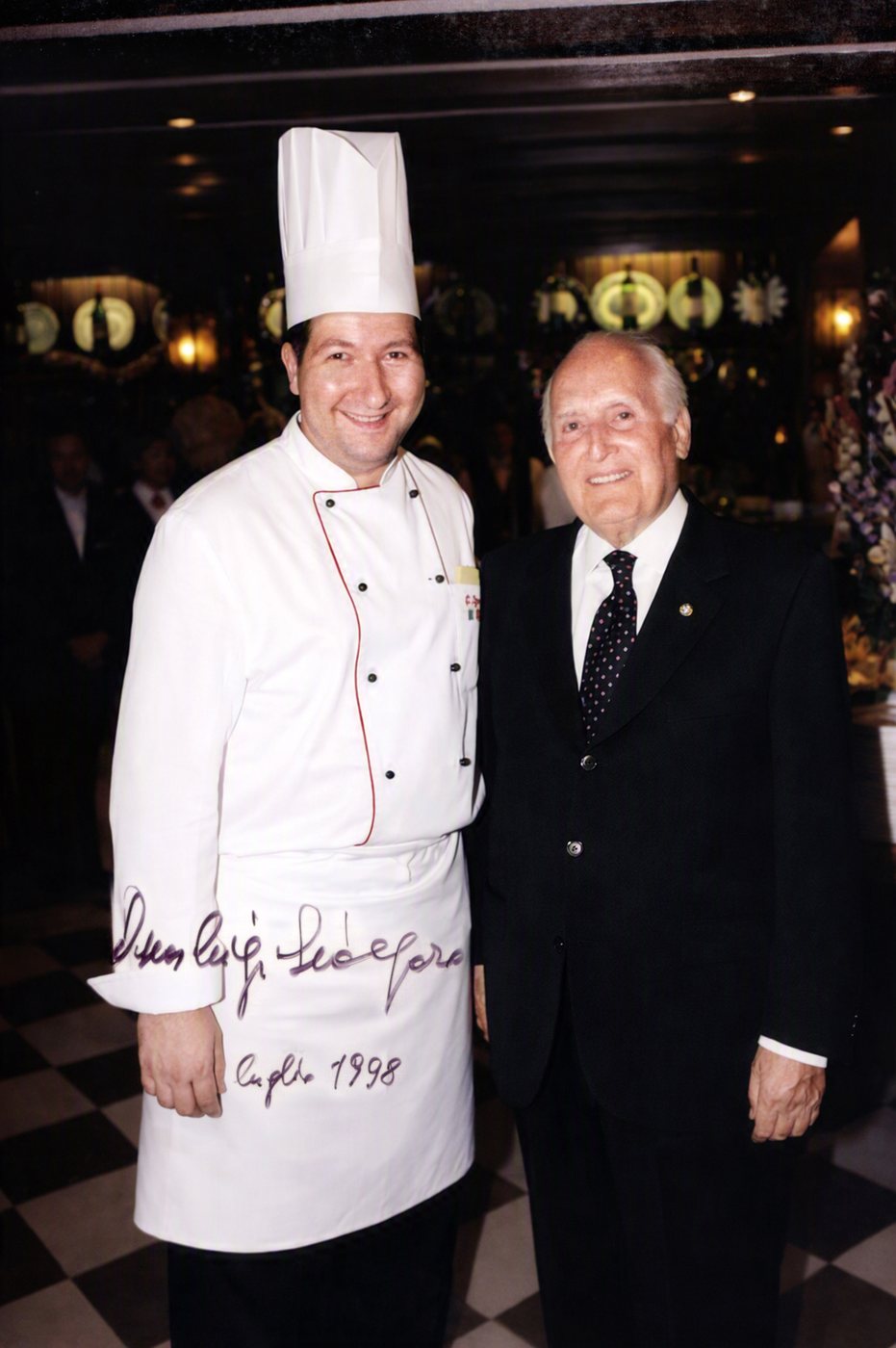 Gaetano Sgroi with Oscar Luigi Scalfaro, President of the Italian Republic, 1998 — the photograph signed by the President