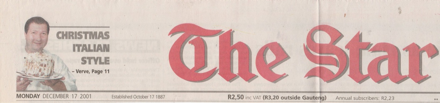 Press clipping — The Star, front page