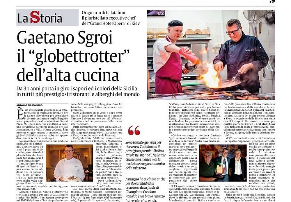 Press clipping — Il globettrotter dell’alta cucina