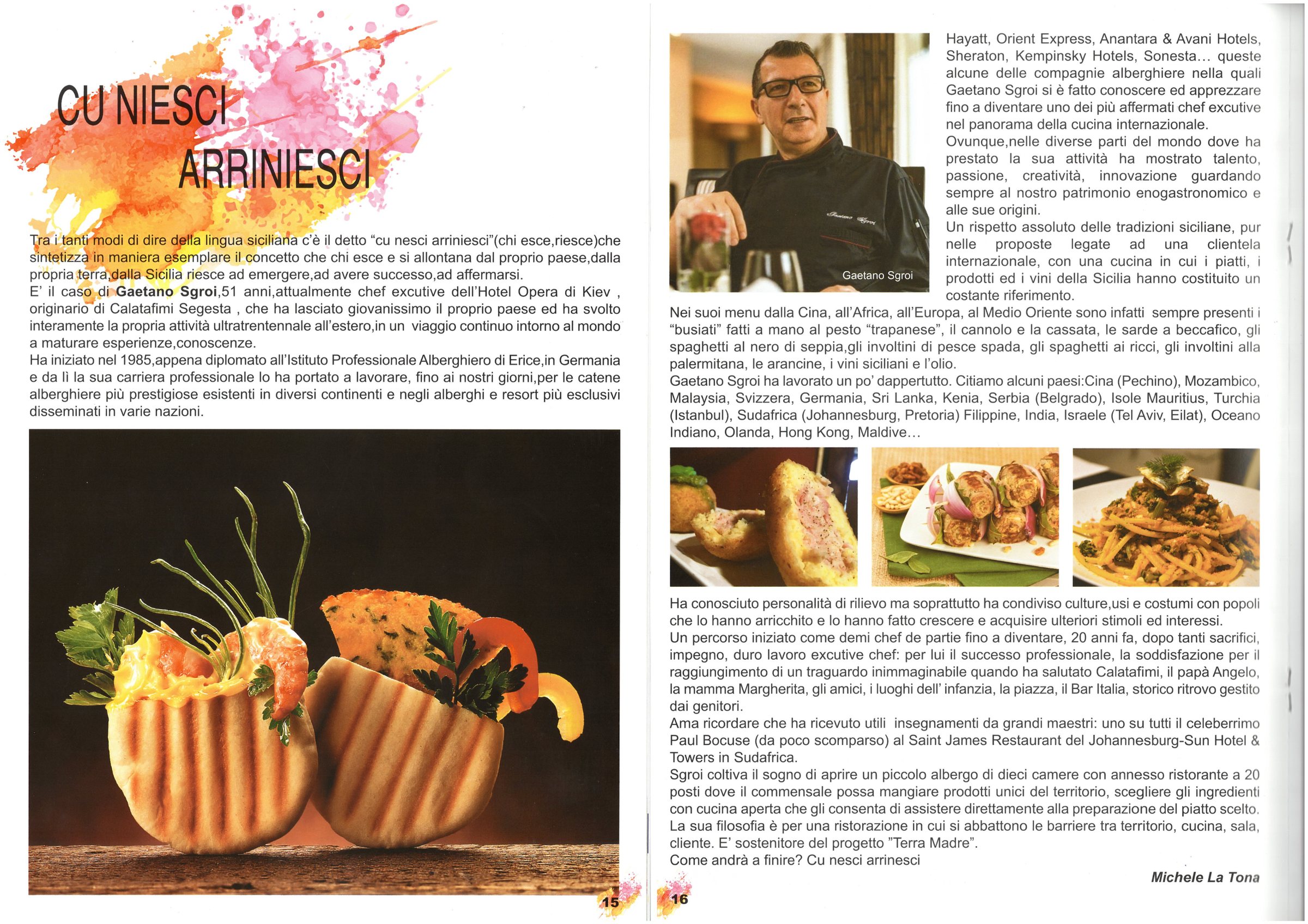 Magazine feature — Castelbuono Jazz Festival · Cu niesci arriniesci · a profile of Gaetano Sgroi